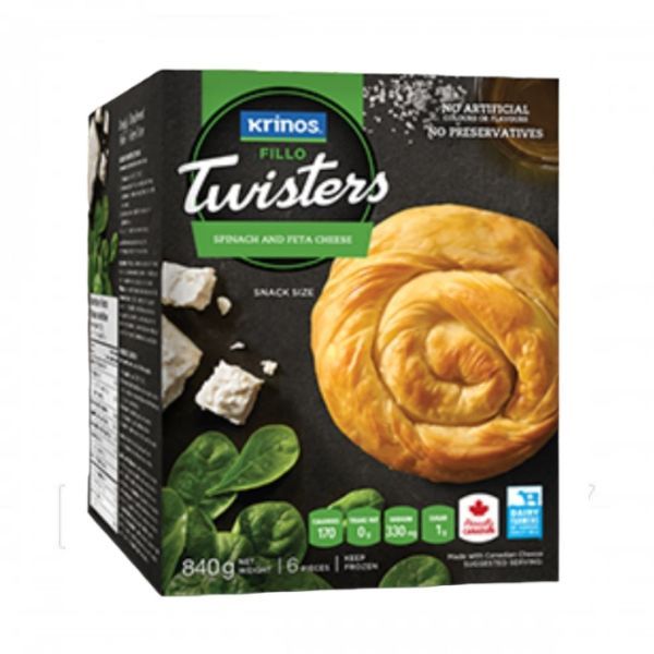 Krinos Fillo Twisters Spinach, Feta and Ricotta Cheese 840gr